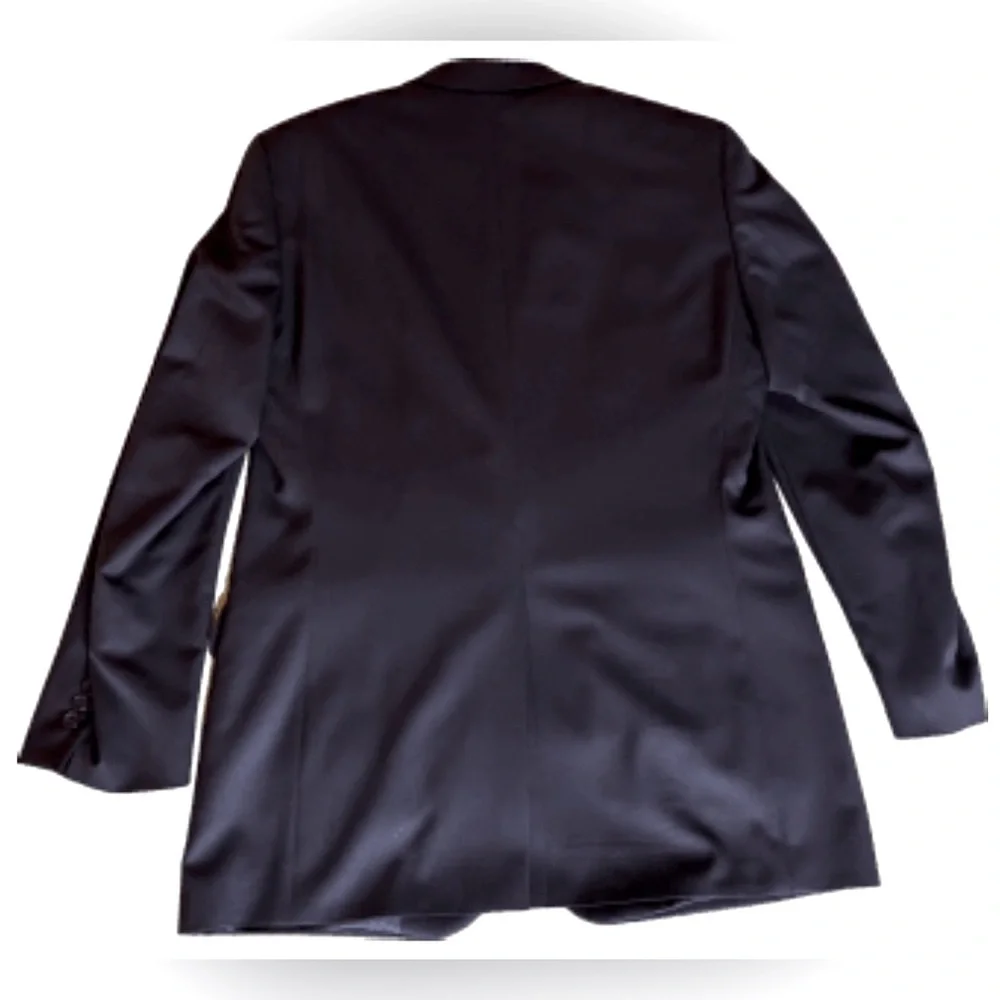 Tom James men’s Blazer sports coat, sz 42L classic navy blue, 100% wool EUC - Picture 2 of 3